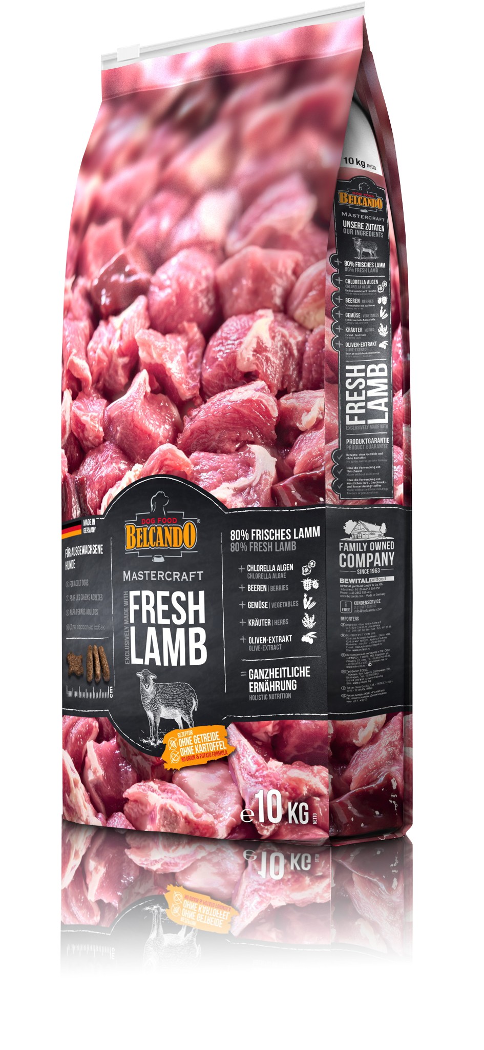 BELCANDO MASTERCRAFT FRESH- LAMB για ενήλικους σκύλους όλων των μεγεθών, με ολόφρεσκο ψαχνό κρέας αρνιού- μονοπρωτεϊνική 10kg